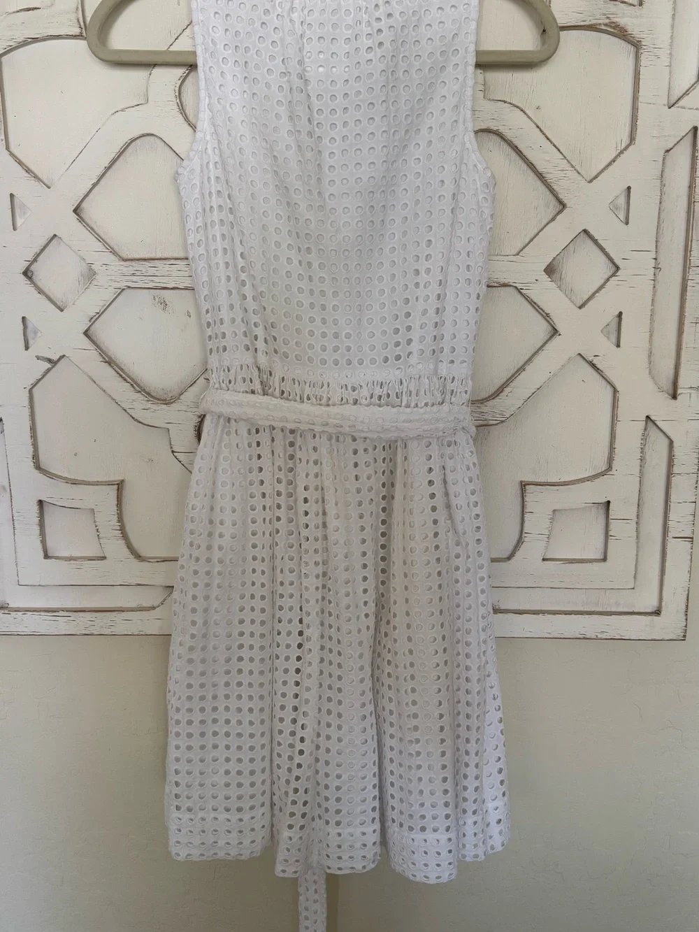 Kate Spade Broome Street Belted White Eyelet Tie-Waist Sundress